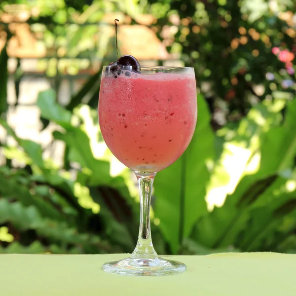 Cherry Milkshake with fresh cherry — Stock Photo, Image