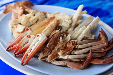 buharda pişmiş Yengeç parçasına yakın