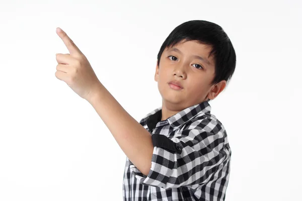 Asian Boy point something — Stock Photo, Image