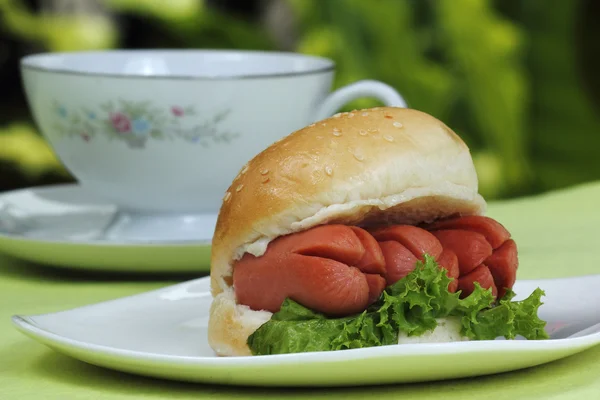 Hamburger fresco con salsiccia — Foto Stock