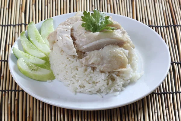 Pollo al vapor con arroz — Foto de Stock