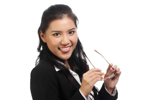 Portrait of Asian business woman with glasses — Stock Photo, Image