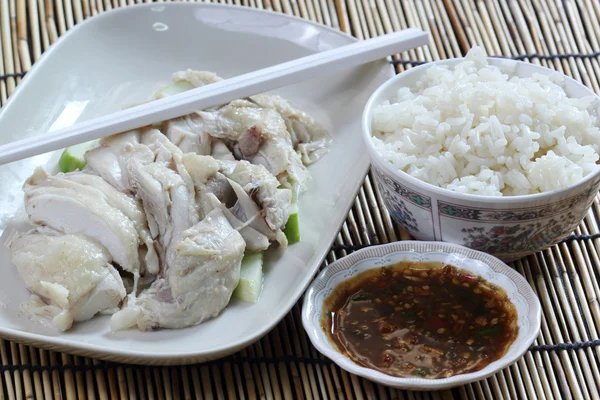Steam chicken with rice — Stock Photo, Image