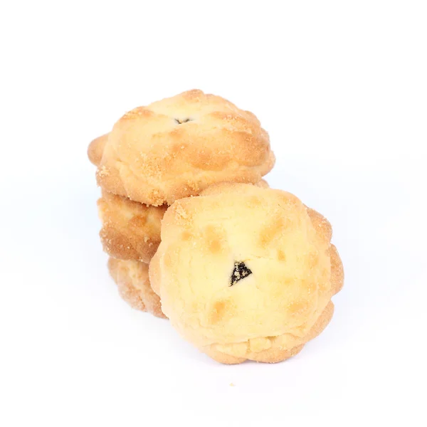 Meng fruit cookies in stapel geïsoleerd — Stockfoto