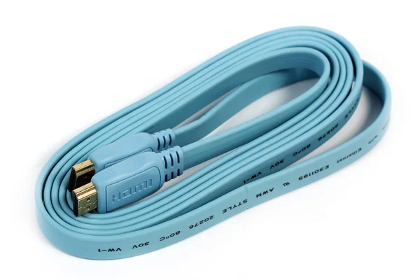 蓝色的 Hdmi 电缆 — 图库照片