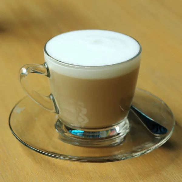 Close up cup of cappuccino — Stock Photo, Image