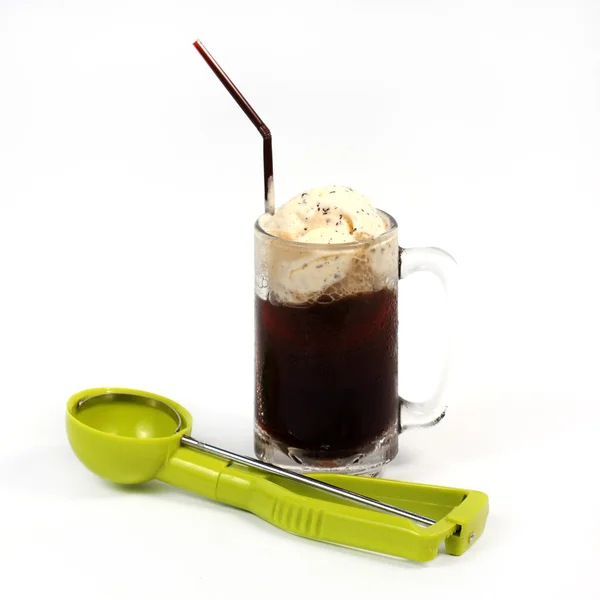 Root beer float with scoop — Stock Photo, Image