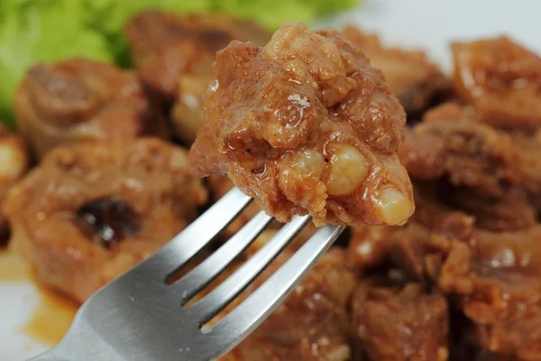 Cerrar Barbacoa Costillas de cerdo asadas —  Fotos de Stock