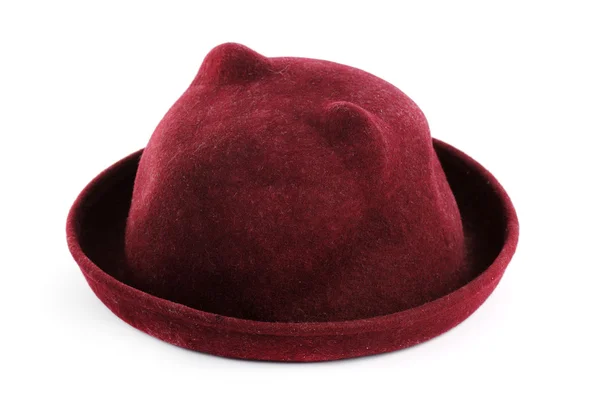 Kadın kırmızı yaz şapka — Stok fotoğraf