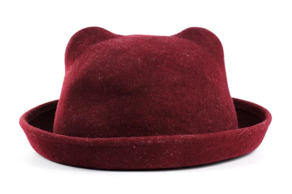 Kadın kırmızı yaz şapka — Stok fotoğraf