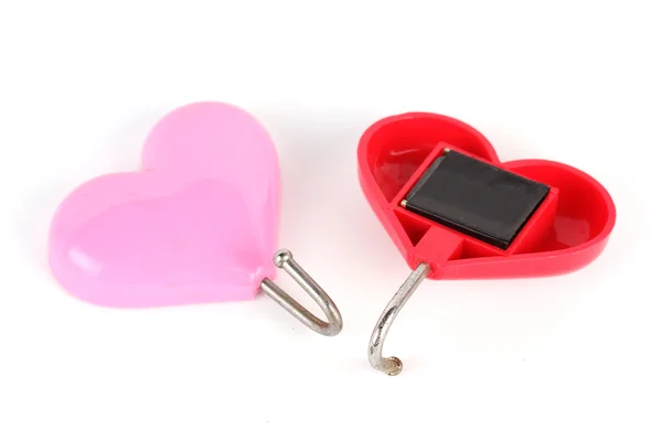 Rosa och röda magneter hjärtan — Stockfoto