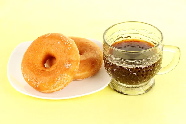 Donut and black coffee — Stock Photo, Image
