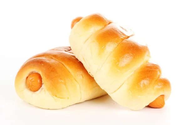 Klobása v chlebu — Stock fotografie