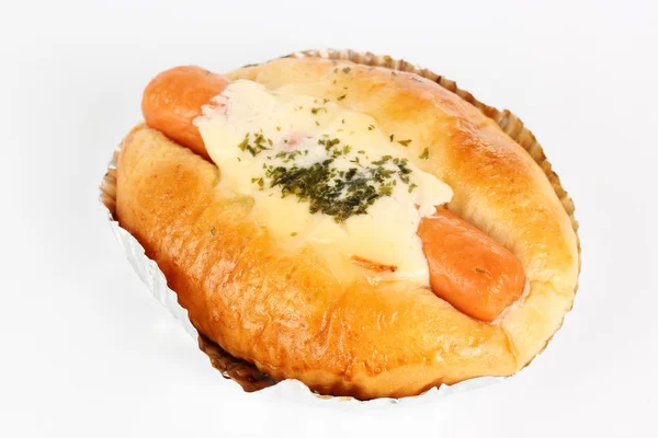 Stuffed Bread with cheese sausage — Stock Photo, Image