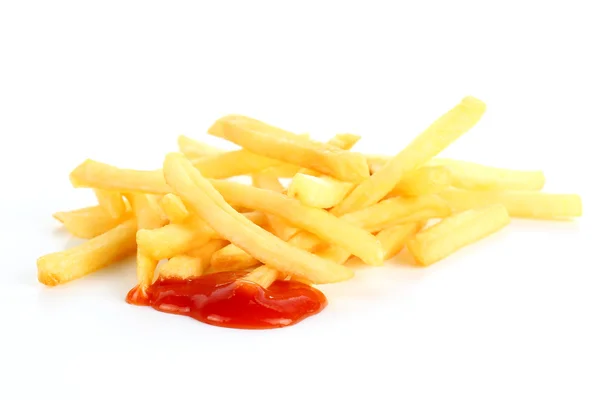 Pommes und Ketchup — Stockfoto