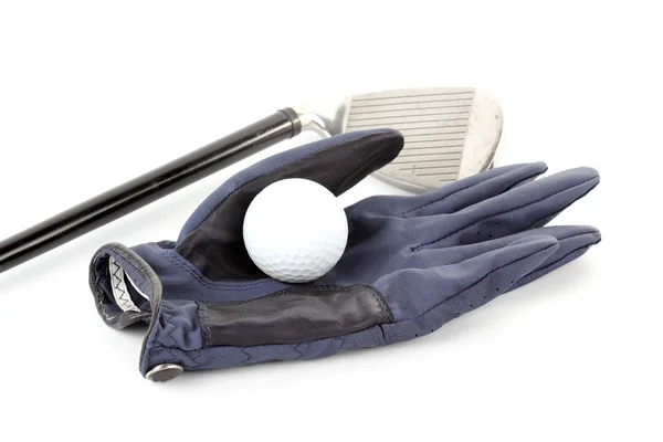 Golfball und Handschuh — Stockfoto