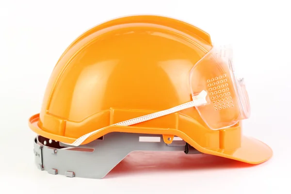 Orange Safety helmet and goggles — Stock Photo, Image