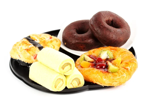 Läckra bröd och donut — Stockfoto