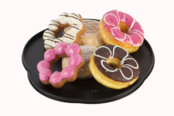 Grupo de donut na bandeja — Zdjęcie stockowe