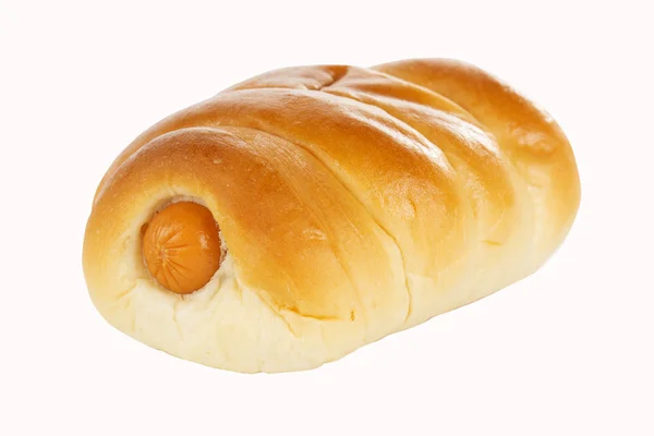 Klobása v chlebu — Stock fotografie