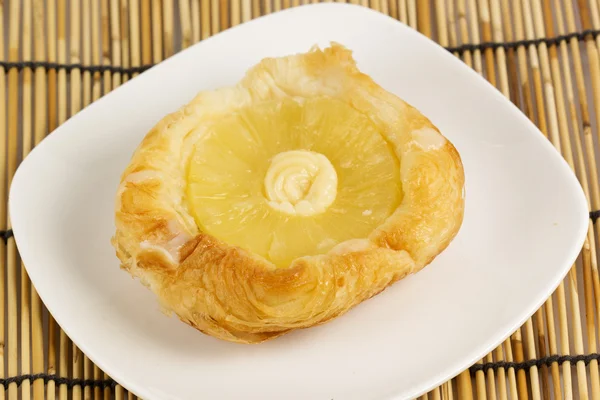 Danish pastry with pineapple — Stock Photo, Image