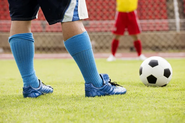 Soccer preparing for a penalty shot — Stock Photo, Image