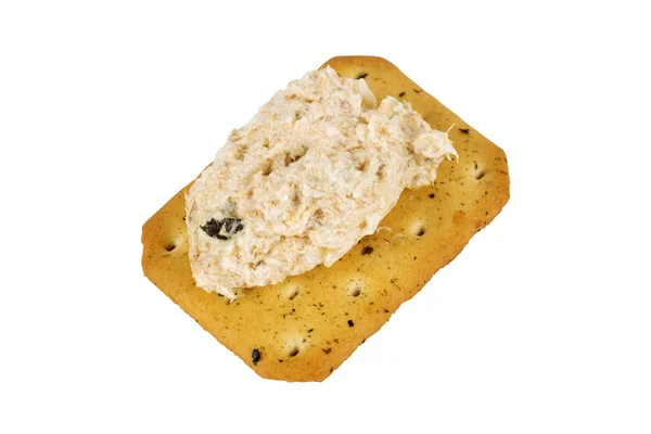 Tuna spread biscuit — Stock Photo, Image