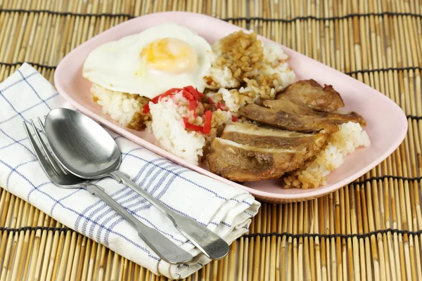 Grill Pork with rice — Stock Photo, Image