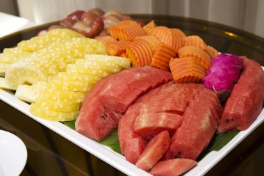 közelről trópusi gyümölcs szelet 