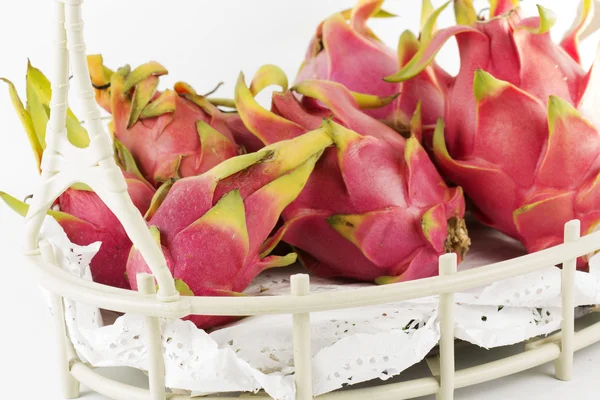 Dragon fruit in basket — Stock Photo, Image