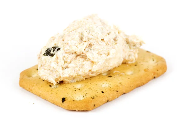 Tuna spread biscuit — Stock Photo, Image