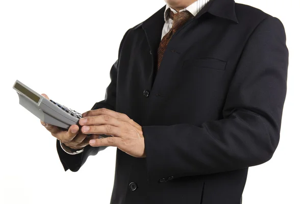 Hombre de negocios usando una calculadora — Foto de Stock
