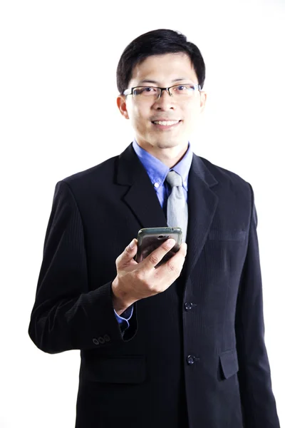 Business man with mobilephone — Stock Photo, Image