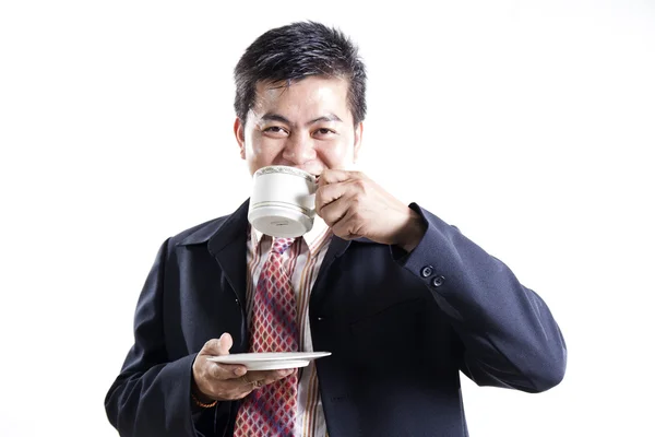 Affärsman dricka kaffe — Stockfoto