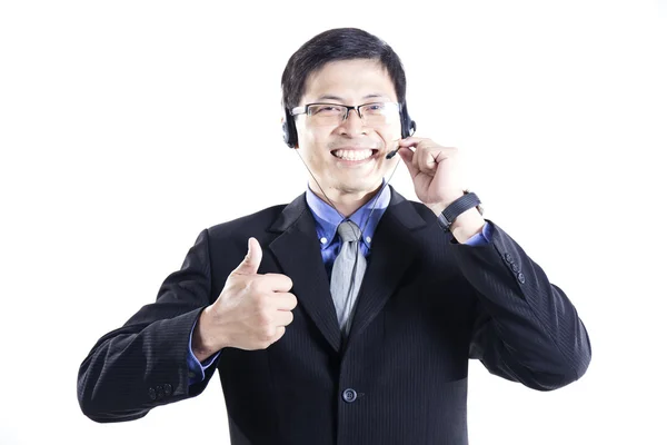 Call center man exploitant — Stockfoto