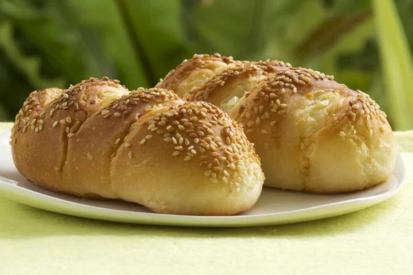 Sesame and garlic bread — Stock Photo, Image