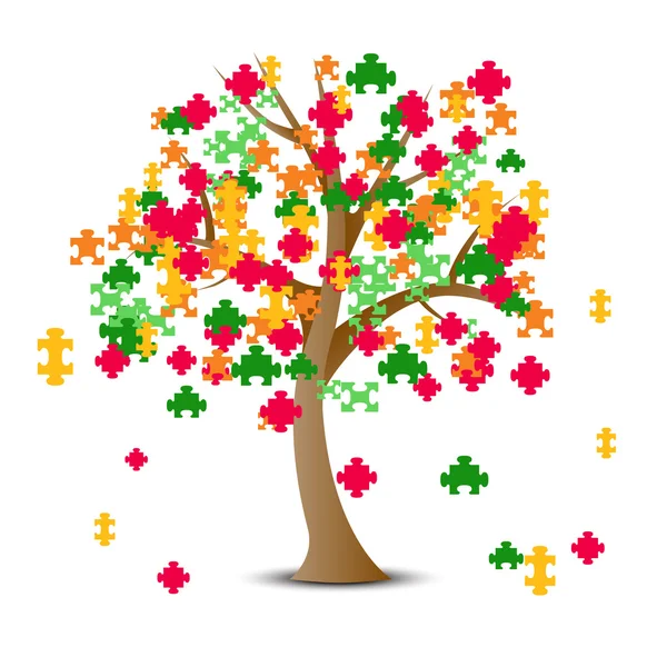 Tree puzzle colorful background — Stock Vector © arrtfoto #39611653