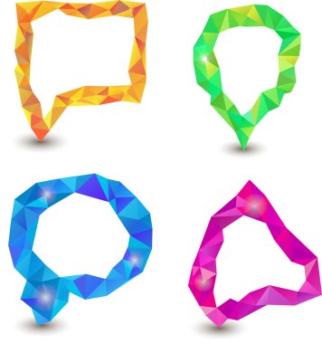 renkli üçgen konuşma bulutları