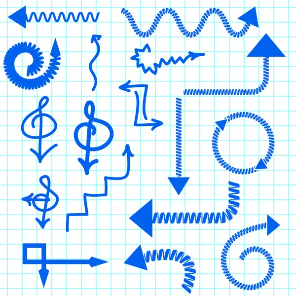 간단한 파란색 화살표 및 화살표 전화 코드 — 스톡 벡터
