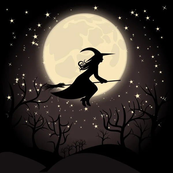 Süpürgeli bir cadı.