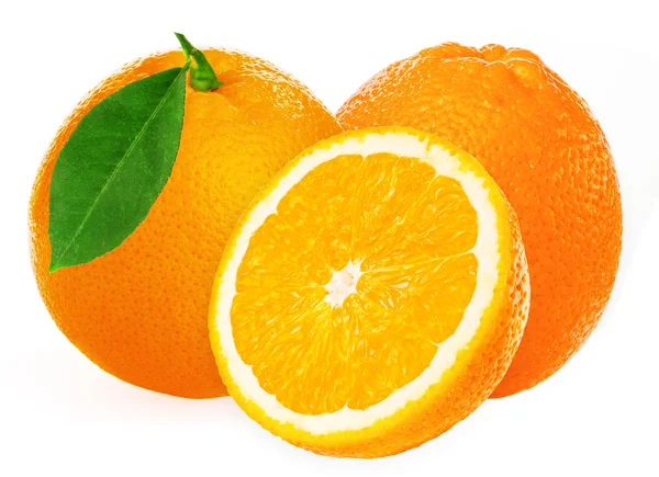 Πορτοκαλί σε λευκό φόντο — Φωτογραφία Αρχείου