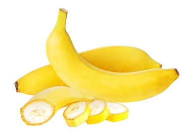 Beyaz arkaplanda izole edilmiş muz