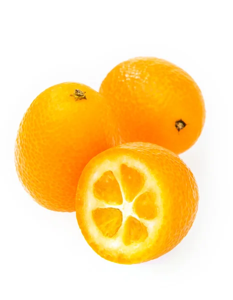 Kumquat citrus fruits closeup on white — Stock Photo, Image