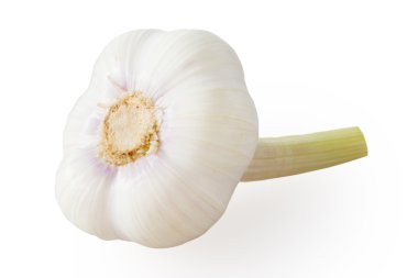 sarımsak izole üzerinde beyaz arka plan ayarlamak