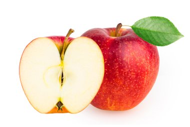 elma beyaz arkaplanda izole edildi