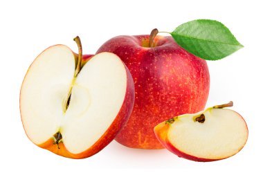 elma beyaz arkaplanda izole edildi