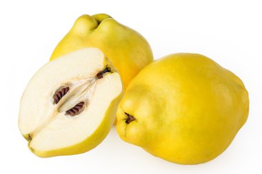 Beyaz bir arka planda Ayva