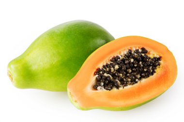 Papaya isolated on white background clipart