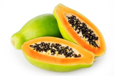 papaya beyaz arkaplanda izole