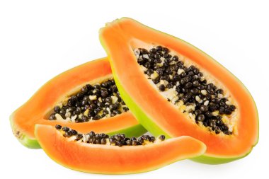papaya beyaz arkaplanda izole